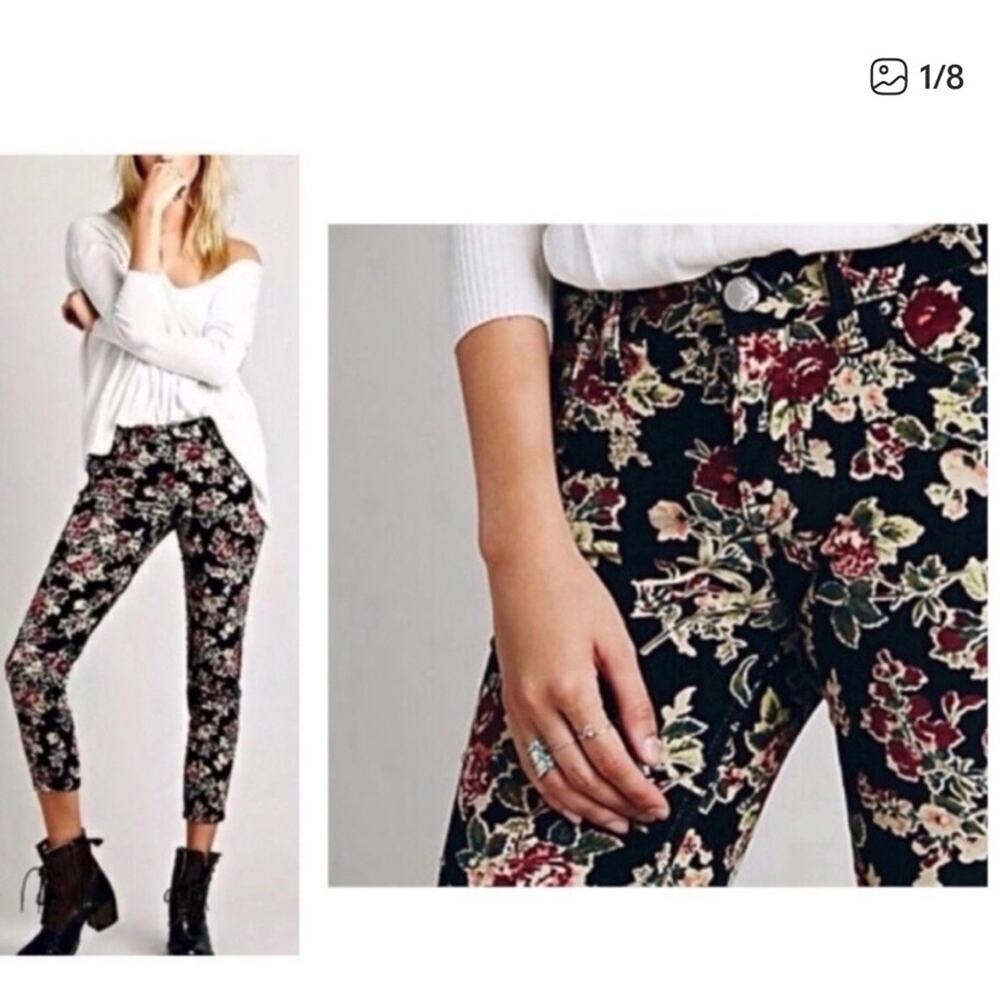 Free people corduroy floral pants
